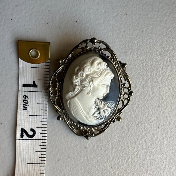 Cameo and Colored Rhinestone Lapel Scarf Hat Pins Set of 4 Retro Glam Brooches - Picture 2 of 11